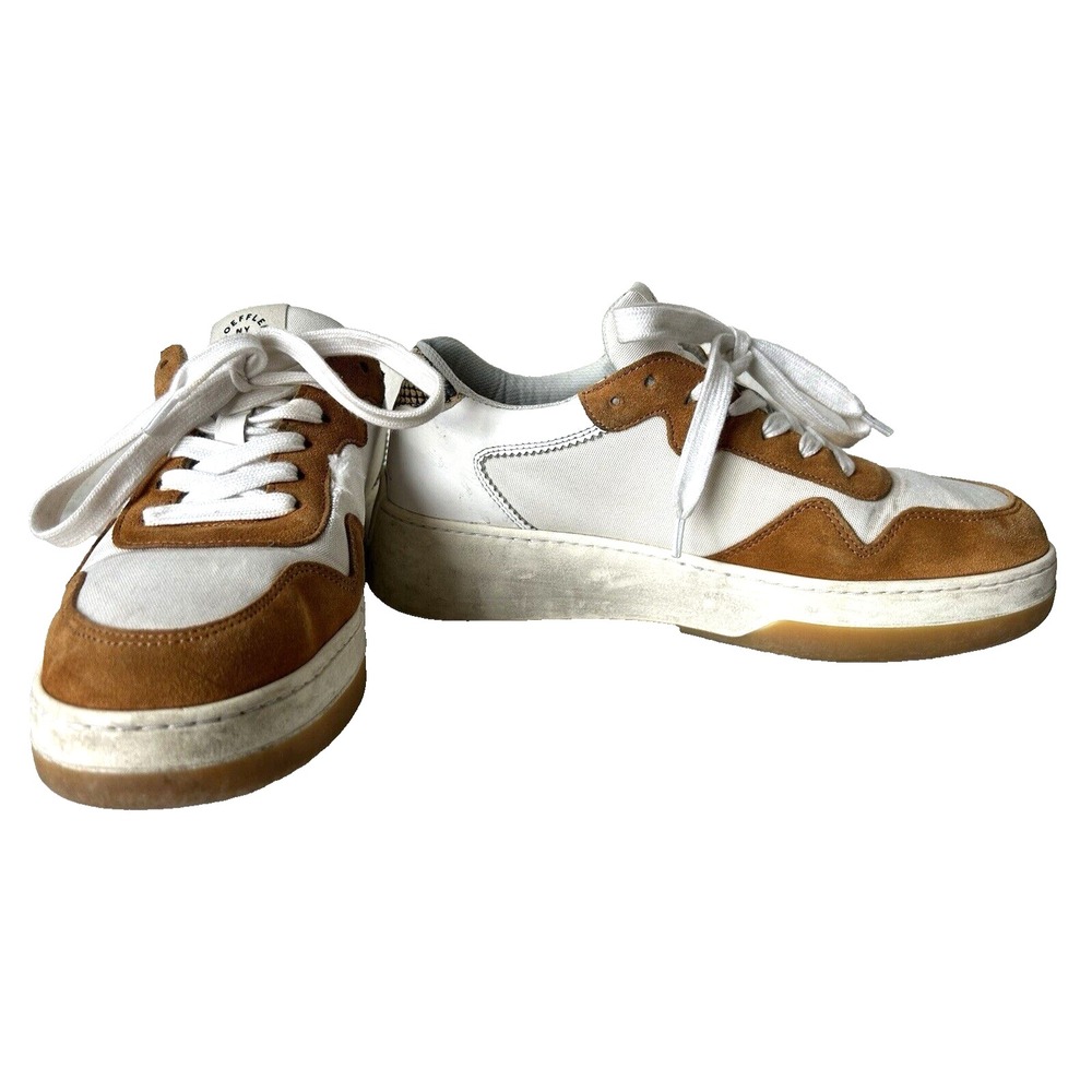 Loeffler Randall Canvas Suede Lace Up Platform Distress Sneaker Tennis Shoe 8.5